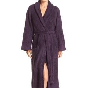 Barefoot Dreams CozyChic Adult Robe Size 3 Large Pockets Lounge Front Tie Plum